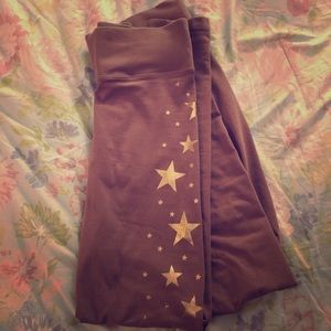 PINK/VS Yoga Leggings with Sequined Branding